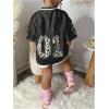 image:imageSOLY HUX Toddler Girls Graphic Jersey Shirts Sporty Short Sleeve TShirt Summer Tops Y2k Clothes StreetwearBlack Graphic