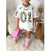 image:imageSOLY HUX Toddler Girls Graphic Jersey Shirts Sporty Short Sleeve TShirt Summer Tops Y2k Clothes StreetwearWhite Graphic