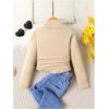 image:imageSOLY HUX Toddler Girls T Shirt Turtleneck Long Sleeve Ruched Tee Slim Fit Casual TopsPure Apricot