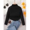 image:imageSOLY HUX Toddler Girls T Shirt Turtleneck Long Sleeve Ruched Tee Slim Fit Casual TopsPure Black