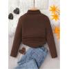 image:imageSOLY HUX Toddler Girls T Shirt Turtleneck Long Sleeve Ruched Tee Slim Fit Casual TopsPure Brown