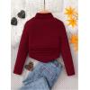 image:imageSOLY HUX Toddler Girls T Shirt Turtleneck Long Sleeve Ruched Tee Slim Fit Casual TopsPure Burgundy
