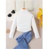 image:imageSOLY HUX Toddler Girls T Shirt Turtleneck Long Sleeve Ruched Tee Slim Fit Casual TopsSolid White