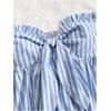 image:imageSOLY HUX Womens 2 Piece Outfits Striped Tie Knot Front Peplum Ruffle Tube Tops and Shorts Summer Vacation SetBlue and White Striped