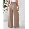 image:imageSOLY HUX Womens Elegant Dress Pants Elastic Waist Wide Leg Office Work Casual TrousersPlain Apricot