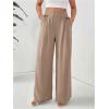 image:imageSOLY HUX Womens Elegant Dress Pants Elastic Waist Wide Leg Office Work Casual TrousersPlain Apricot