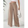 image:imageSOLY HUX Womens Elegant Dress Pants Elastic Waist Wide Leg Office Work Casual TrousersPlain Apricot