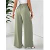 image:imageSOLY HUX Womens Elegant Dress Pants Elastic Waist Wide Leg Office Work Casual TrousersPlain Green