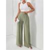 image:imageSOLY HUX Womens Elegant Dress Pants Elastic Waist Wide Leg Office Work Casual TrousersPlain Green