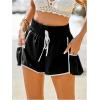 image:imageSOLY HUX Womens High Waisted Shorts Tie Front Wide Leg Athletic Running Workout Flowy Shorts with PocketsBlack