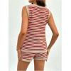 image:imageSOLY HUX Womens Maternity 2 Piece Outfits Striped Knit Tank Tops and Shorts Pregnancy Loungewear Mama ClothesRed and White Striped
