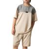 image:imageSOLY HUX Boys Clothing Set Two Piece Outfits Short Sleeve Top and Shorts Tracksuit Summer ClothesBeige Grey Multi