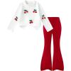image:imageSOLY HUX Girls 2 Piece Outfits Cherry Long Sleeve T Shirt and Flare Pants Set Cute Fall ClothesRed Cherry