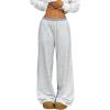 image:imageSOLY HUX Girls Baggy Sweatpants Elastic Low Rise Wide Leg Track Pants with PocketsPlain Grey