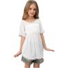 image:imageSOLY HUX Girls Short Sleeve Swimsuit Coverups Fringe Trim Swim Cover Up Beach Dress BeachwearPlain White