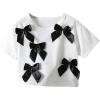 image:imageSOLY HUX Toddler Girls Cute Bow T Shirt Crew Neck Short Sleeve Tee Y2k Summer TopsWhite Bowknot
