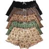 image:imageSOLY HUX Womens Floral Boyshorts Underwear 5 Packs Bowknot Low Rise Comfortable PantiesKhaki Multi