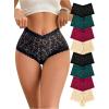 image:imageSOLY HUX Womens Underwear 8 Piece Lace Boyshorts Underwear V Waist Brief PantiesMulticolor