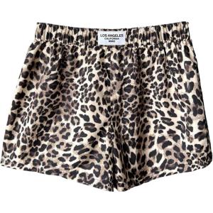 image:imageSOLY HUX Girls Cheetah Print Boxer Shorts Y2k Leopard Elastic Waist Cute Casual Summer ShortsCoffee Brown Leopard
