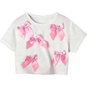 image:imageSOLY HUX Toddler Girls Cute Bow T Shirt Crew Neck Short Sleeve Tee Y2k Summer TopsWhite Bow
