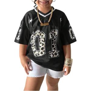image:imageSOLY HUX Toddler Girls Graphic Jersey Shirts Sporty Short Sleeve TShirt Summer Tops Y2k Clothes StreetwearBlack Graphic