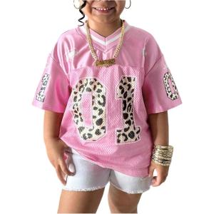 image:imageSOLY HUX Toddler Girls Graphic Jersey Shirts Sporty Short Sleeve TShirt Summer Tops Y2k Clothes StreetwearLight Pink