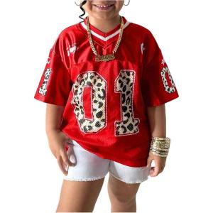 image:imageSOLY HUX Toddler Girls Graphic Jersey Shirts Sporty Short Sleeve TShirt Summer Tops Y2k Clothes StreetwearRed Graphic