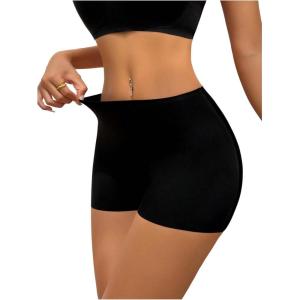 image:imageSOLY HUX Womens High Elastic Waist Slip Shorts Tummy Control Seamless Boyshorts ShapewearSolid Black