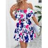 image:imageSOLY HUX Womens Boho Floral Print Cold Shoulder Dress Short Sleeve Ruffle A Line Vacation Elegant Mini DressesMulticolor Floral