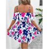 image:imageSOLY HUX Womens Boho Floral Print Cold Shoulder Dress Short Sleeve Ruffle A Line Vacation Elegant Mini DressesMulticolor Floral