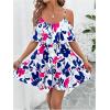 image:imageSOLY HUX Womens Boho Floral Print Cold Shoulder Dress Short Sleeve Ruffle A Line Vacation Elegant Mini DressesMulticolor Floral