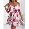 image:imageSOLY HUX Womens Boho Floral Print Cold Shoulder Dress Short Sleeve Ruffle A Line Vacation Elegant Mini DressesMulticolor Floral Print
