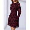 image:imageSOLY HUX Womens Floral Sexy Mesh Mini Dress Bell Long Sleeve Bodycon Going Out DressesBurgundy Floral Print
