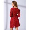 image:imageSOLY HUX Womens Floral Sexy Mesh Mini Dress Bell Long Sleeve Bodycon Going Out DressesRed Floral