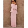 image:imageSOLY HUX Womens Off The Shoulder Long Sleeve Sweater Dress Party Formal Bodycon Maxi DressesLight Pink