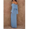 image:imageSOLY HUX Womens Off The Shoulder Long Sleeve Sweater Dress Party Formal Bodycon Maxi DressesPlain Blue