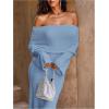 image:imageSOLY HUX Womens Off The Shoulder Long Sleeve Sweater Dress Party Formal Bodycon Maxi DressesPlain Blue