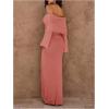 image:imageSOLY HUX Womens Off The Shoulder Long Sleeve Sweater Dress Party Formal Bodycon Maxi DressesPlain Pink