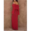 image:imageSOLY HUX Womens Off The Shoulder Long Sleeve Sweater Dress Party Formal Bodycon Maxi DressesPlain Red