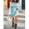 image:imageSOLY HUX Womens Off The Shoulder Sweater Dress Long Sleeve Knit Loose Mini DressesPure Light Blue