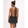 image:imageSOLY HUX Womens Polka Dots Mini Dress Backless Sleeveless Halter A Line Party Summer DressesBlack Polka Dots Printed