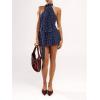 image:imageSOLY HUX Womens Polka Dots Mini Dress Backless Sleeveless Halter A Line Party Summer DressesDark Blue Polka Dots