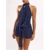 image:imageSOLY HUX Womens Polka Dots Mini Dress Backless Sleeveless Halter A Line Party Summer DressesDark Blue Polka Dots