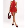 image:imageSOLY HUX Womens Polka Dots Mini Dress Backless Sleeveless Halter A Line Party Summer DressesRed Polka Dots