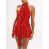 image:imageSOLY HUX Womens Polka Dots Mini Dress Backless Sleeveless Halter A Line Party Summer DressesRed Polka Dots