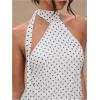 image:imageSOLY HUX Womens Polka Dots Mini Dress Backless Sleeveless Halter A Line Party Summer DressesWhite Polka Dots