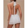image:imageSOLY HUX Womens Polka Dots Mini Dress Backless Sleeveless Halter A Line Party Summer DressesWhite Polka Dots