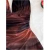 image:imageSOLY HUX Womens Sexy Tie Dye Print Halter V Neck Mini Dress Retro Backless Fitted Bodycon DressesBrown Multi
