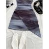 image:imageSOLY HUX Womens Sexy Tie Dye Print Halter V Neck Mini Dress Retro Backless Fitted Bodycon DressesGrey Multi