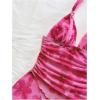 image:imageSOLY HUX Womens Sexy Tie Dye Print Halter V Neck Mini Dress Retro Backless Fitted Bodycon DressesHot Pink Floral